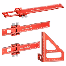 4Pcs Carpenter Ruler 3D Multi Angle Measuring Ruler 45/90 Degree