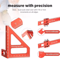 4Pcs Carpenter Ruler 3D Multi Angle Measuring Ruler 45/90 Degree