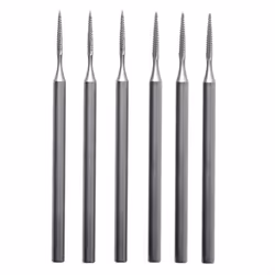 6Pcs Jewelry Cone Cut Burr - 3/32In Shank Long Cone Tapered Cut Burs