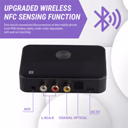 2 in 1NFC Bluetooth 5.3 Receiver and Transmitter 3.5mm Aux Optical