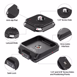 UKA01 Camera Quick Release Plate Kit Arca/F38 Interface