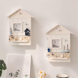 Wall Mounted Cabinet Key Rack,Wooden House Key Storage Box,Sailboat