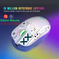 T90 2.4G Wireless Mechanical Mouse RGB Gaming Mouse Black