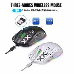 T90 2.4G Wireless Mechanical Mouse RGB Gaming Mouse Black
