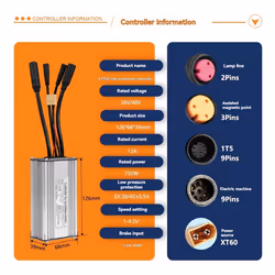 Electric Bike Controller KT-25A Waterproof Sine Wave Controller