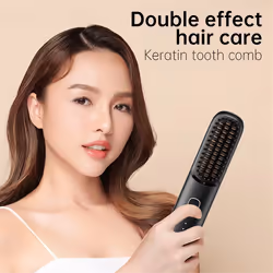 Wireless Portable Hair Straightening Comb Negative Ion Black