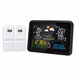 Weather Clock Indoor & Outdoor Thermometer & Hygrometer EU Plug