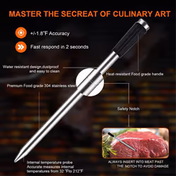 Waterproof Probe Bluetooth Food Thermometer Wireless Meat Thermometer