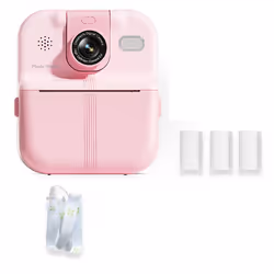 Kids Camera Instant Print 1080P HD Children Digital Camera 64G Pink