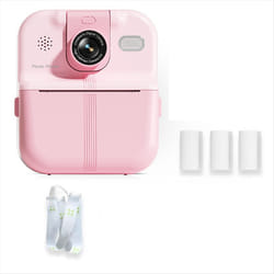 Kids Camera Instant Print 1080P HD Children Digital Camera 64G Pink