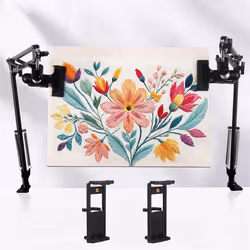 2 Pieces Black Adjustable Embroidery Hoop Stand for Handiwork