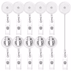 50 Pieces Retractable Badge Reels with Swivel Alligator Clip