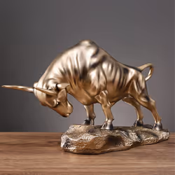 Modern Bull Figurine Cattle Statue Feng Shui Animal Sculpture
