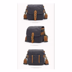 Canvas SLR Mini Bag Mini Single Messenger Bags Dark Gray