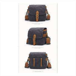 Canvas SLR Mini Bag Mini Single Messenger Bags Dark Gray