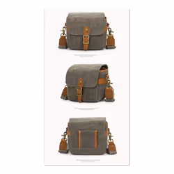 Canvas SLR Camera Bag Mini Single Messenger Bags Green