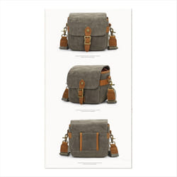 Canvas SLR Camera Bag Mini Single Messenger Bags Green
