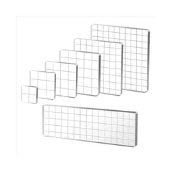 7 Pieces Acrylic Stamp Blocks, Clear Stamp Blocks Acrylic Blocks