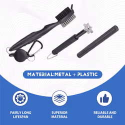 Retractable Golf Brush and 2 Golf Club Groove Sharpener