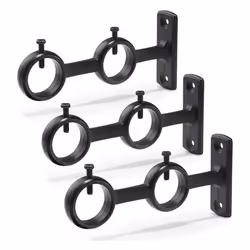Curtain Rod Bracket, 3Pcs Double Curtain Rod Holder
