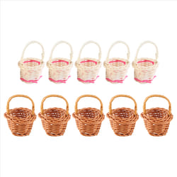 10Pcs Basket Mini Woven Baskets with Handles Plant Pots Containers
