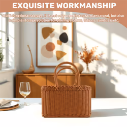 Home Shopping Basket Hand Vegetable Basket Decor Woven Rattan Bag