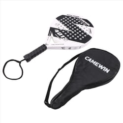 Padel Racket Beach Tennis Carbon Fiber and EVA Racket,White
