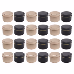 24 Pack Candle Tin Cans, 4 Oz, for DIY Candle Making, Arts & Crafts