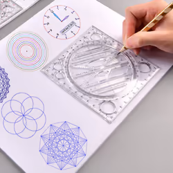 Multifunctional Circle Drawing Template, Geometric Drawing Tool