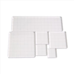 6Pcs Stamp Blocks Acrylic Clear Stamping Blocks Tools with Grid Lines