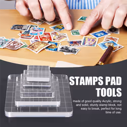6Pcs Stamp Blocks Acrylic Clear Stamping Blocks Tools with Grid Lines