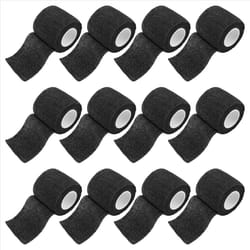 12Pcs Black Self-Adhesive Bandage 5cm for Injuries and Pet Treatment