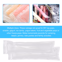 Disposable Popsicle Bags 120Pcs Freezer Tubes, Ice Bags with Funnel