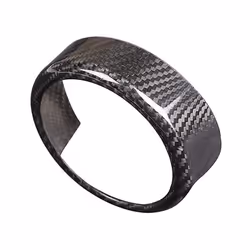 Carbon Fiber Rear Grille Front Grill Logo Decor Ring Black Trimmed