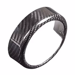 Carbon Fiber Rear Grille Front Grill Logo Decor Ring Black Trimmed