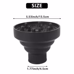 Universal Foldable Hair Dryer Diffuser Fits Most Hair Dryers-Black