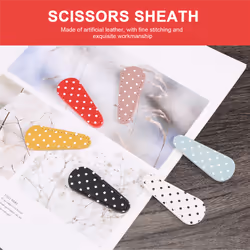 6 Pieces Embroidery Scissors Polka Dot Scissors Protective Cover