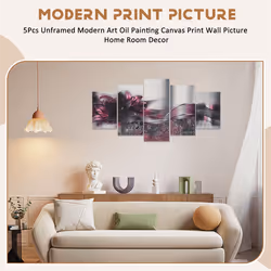 5Pcs Unframed Modern Art Oil Painting Canvas Print Wall Picture - 2
