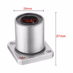Flange Linear Motion Bushing Ball Bearing 16mmx28mmx37mm ( 2 Pcs)