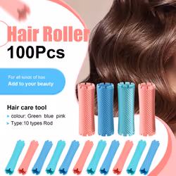 100Pcs/Set 10 Sizes Plastic Curlers Rollers Wave Corn Styling