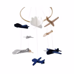 Crib Mobile Airplanes & Cloud Nursery Decoration Grey White, for