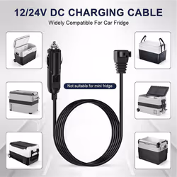12V Car fridge Power Cable 2M with Adapter Without Switch