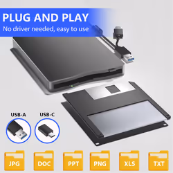 3.5 Inch External Floppy Disk Drive with USB Type-C