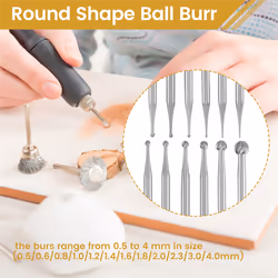 3/32Inch Shank Jewelry Making Burs Round Ball Shape Engraving Bits