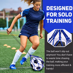 2PCS Football Kick Trainer, Soccer Return Trainer Net ,Blue+Green