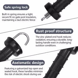 10 PCS Gate Handle for Electric Fence, Insulated Spring Tension