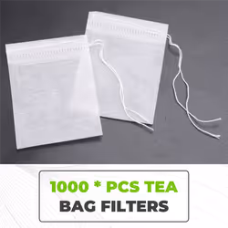 1000Pcs/Lot Biodegraded Tea Bag Filters Corn Fiber Cords 6X8Cm