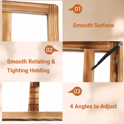 Foldable Recipe Book Stand,Wooden Frame Reading Bookshelf