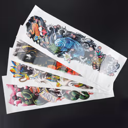 4Pcs/Lot Temporary Fish Skull Color Tattoos Applique 48x17Cm (1720#)