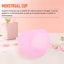 ANYTIME Women Silicone Anti Leakage Menstrual Period Cup S pink